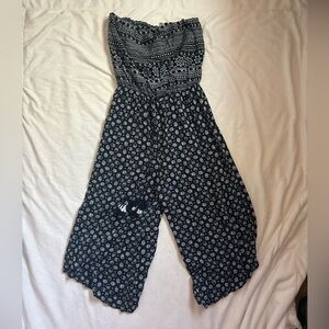 Black strapless jumpsuit